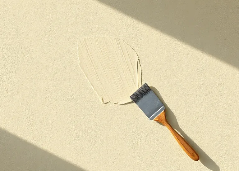 Application d'un enduit décoratif à la lisseuse sur un mur
